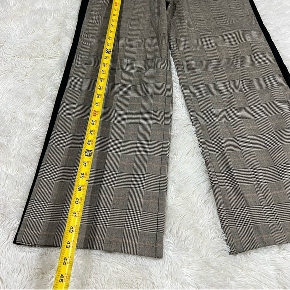 Forever 21 Wide Leg Glen Plaid Trousers Career Pants Size Large - Picture 3 of 12